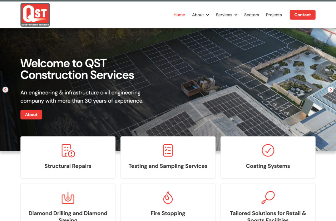 Civil Engineering Web Design for QST Ltd in Gosport, Hampshire