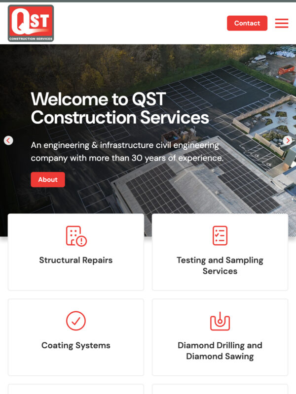 Civil Engineering Web Design for QST Ltd in Gosport, Hampshire