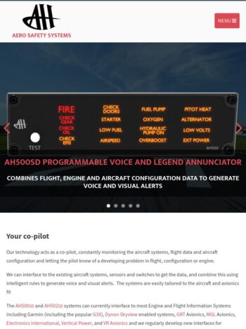 Aero Safety Website Design for Aero Safety Systems in Lee-on-the-Solent, Hampshire