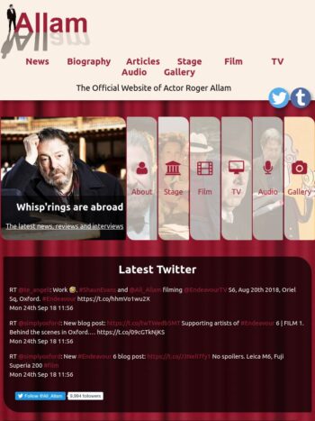 Actor Website Design for All Allam in London, UK