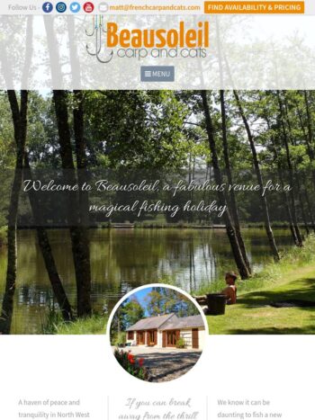 Carp Fishing Website Design for Beausoleil in Bretagne Region, France
