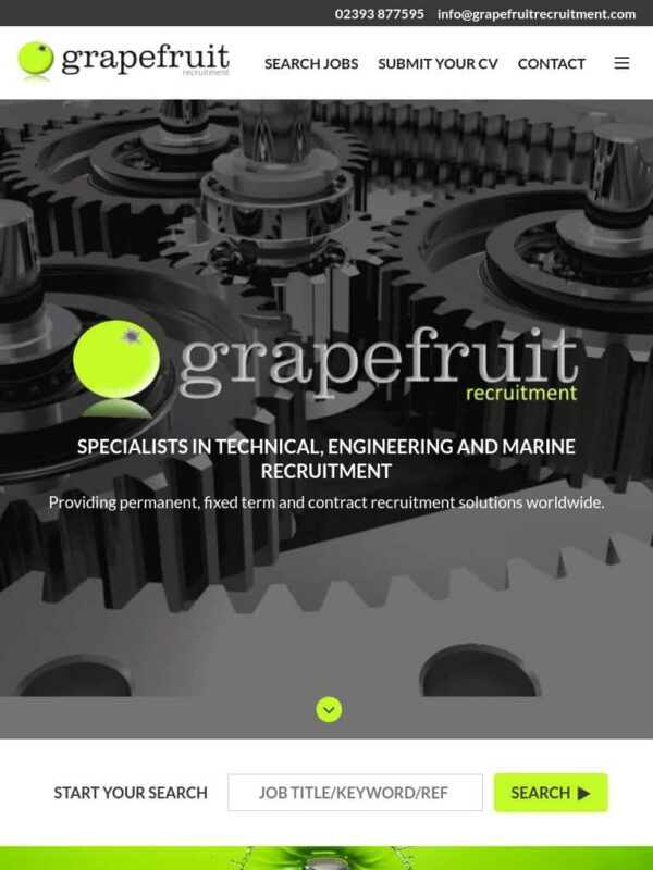Recruitment Web Design for Grapefruit Recruitment in Lee-on-the-Solent, Hampshire