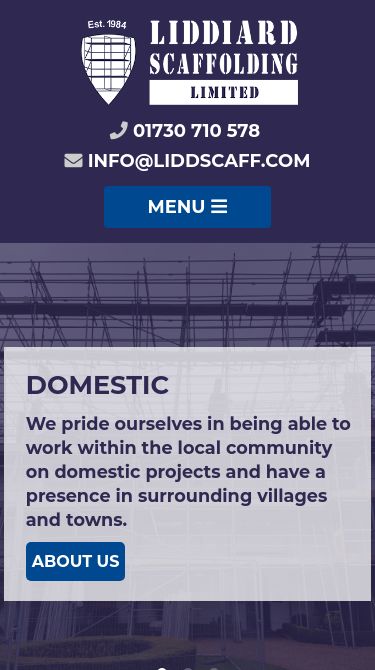 Scaffolding Web Design for Liddiard Scaffolding in Petersfield, Hampshire
