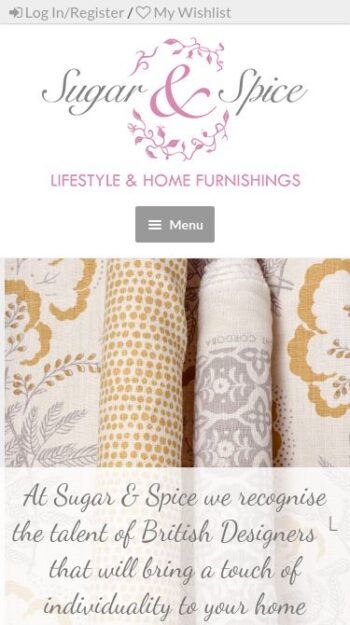 Home Furnishings Website Design for Sugar and Spice Furnishings in Gosport, Hampshire