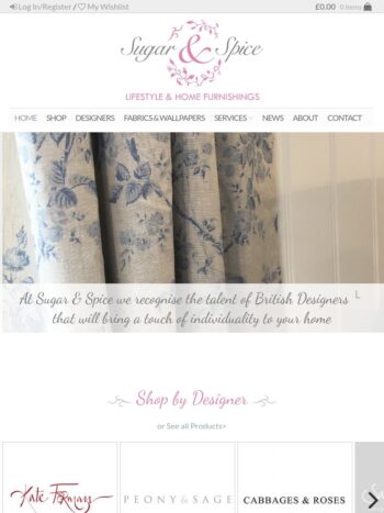 Home Furnishings Website Design for Sugar and Spice Furnishings in Gosport, Hampshire
