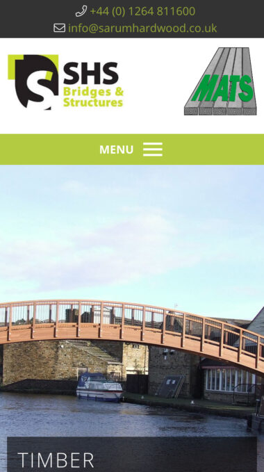 Timber Structure Web Design for Sarum Hardwood Structures in Stockbridge, Hampshire