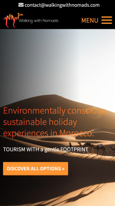 Holiday Experiences in Morocco Web Design for Walking With Nomads in Southampton, Hampshire