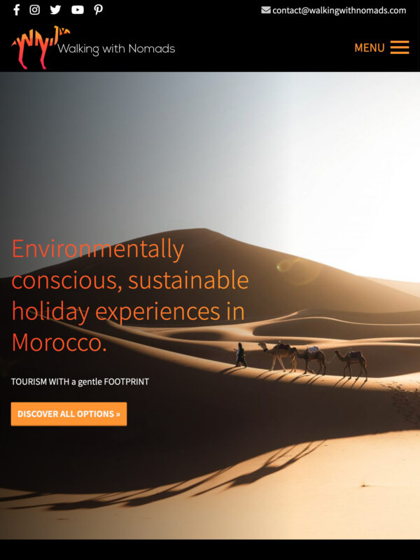 Holiday Experiences in Morocco Web Design for Walking With Nomads in Southampton, Hampshire