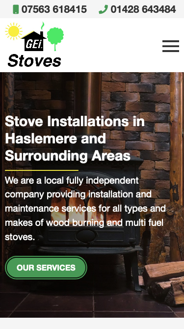 Stove Installation Web Design for Green Energy Installations UK in Haslemere, Hampshire