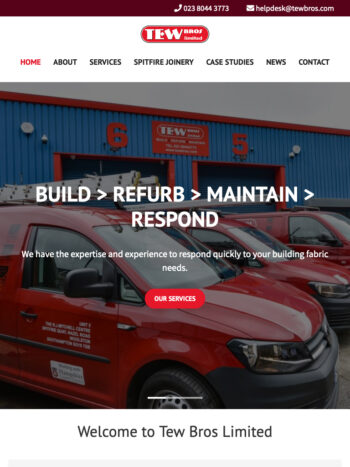 Construction Website Design for Tew Bros in Southampton, Hampshire