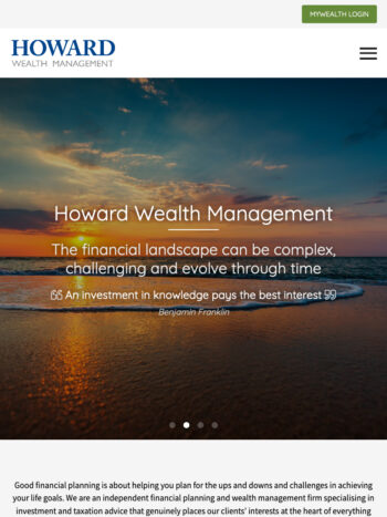 Wealth Management Website Design for Howard Wealth Management in Fareham, Hampshire