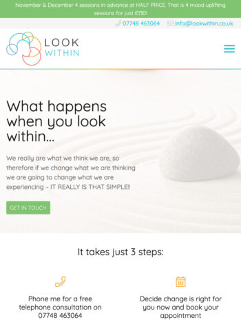 Hypnotherapy & Wellbeing Website Design for Look Within in Titchfield, Hampshire