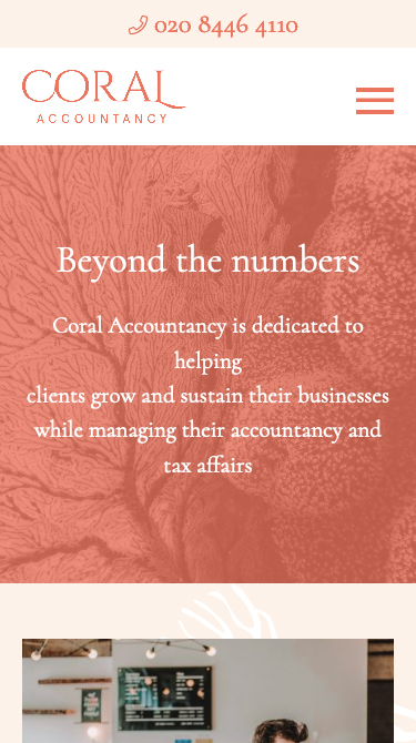 Chartered Accountants Web Design for Coral Accountancy in Southsea, Hampshire