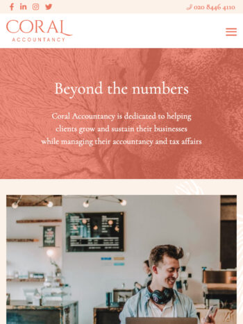 Chartered Accountants Website Design for Coral Accountancy in Southsea, Hampshire