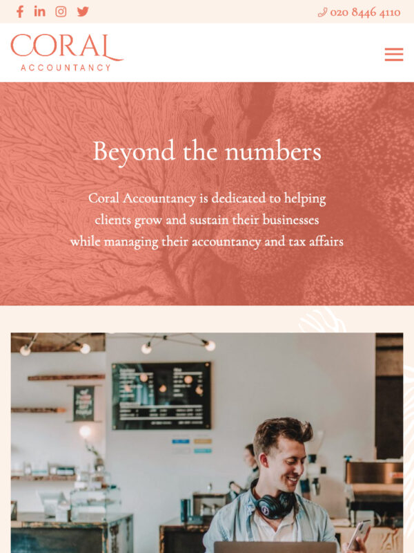 Chartered Accountants Web Design for Coral Accountancy in Southsea, Hampshire