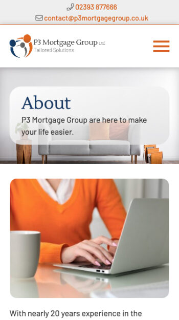 Tailored Financial Website Design for P3 Mortgage Group in Lee-on-the-Solent, Hampshire