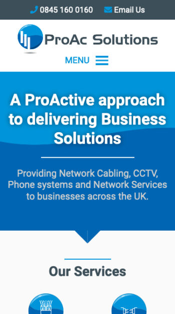 IT Business Website Design for ProAc Solutions in Southampton, Hampshire