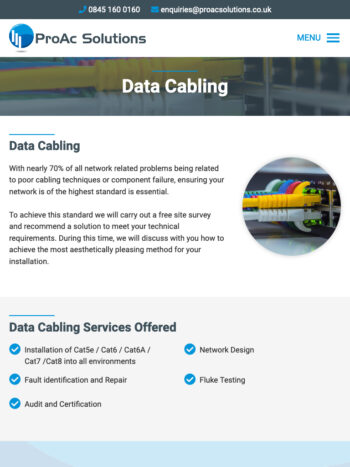 IT Business Website Design for ProAc Solutions in Southampton, Hampshire