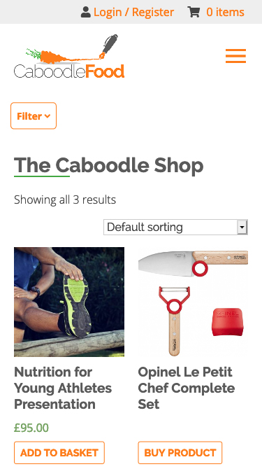 Nutrition Web Design for Caboodle Food in Fareham, Hampshire