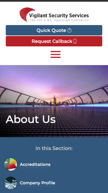Security Website Design for Vigilant Security Services in London, UK