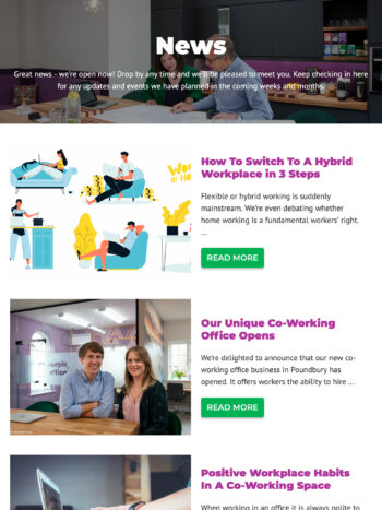 Serviced Office Website Design for Purple Office in Dorchester, Dorset