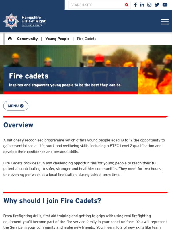 Hampshire & Isle of Wight Fire & Rescue Service Tablet Preview