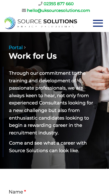 Recruitment Web Design for Source Solutions in Fareham, Hampshire