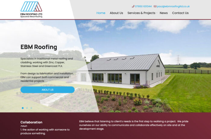 Roofing Website Design for EBM Roofing Ltd in Lee-on-the-Solent, Hampshire