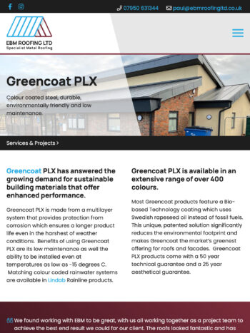 Roofing Website Design for EBM Roofing Ltd in Lee-on-the-Solent, Hampshire