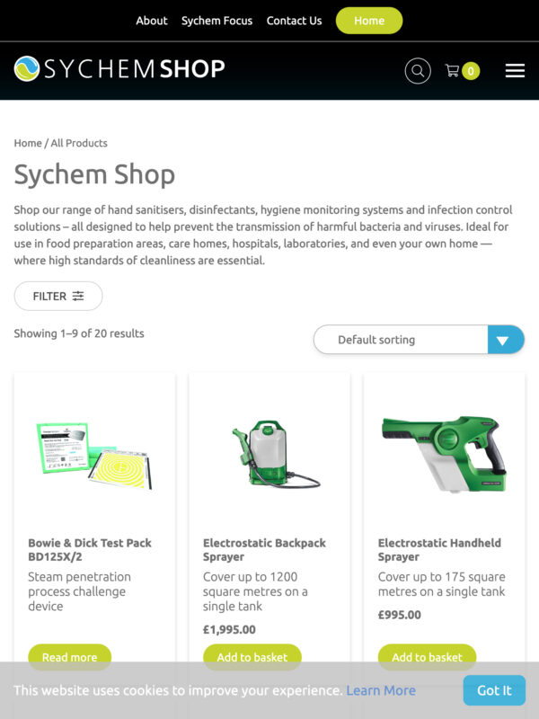 Sterilisation & Decontamination Solutions Web Design for Sychem in Eastleigh, Hampshire