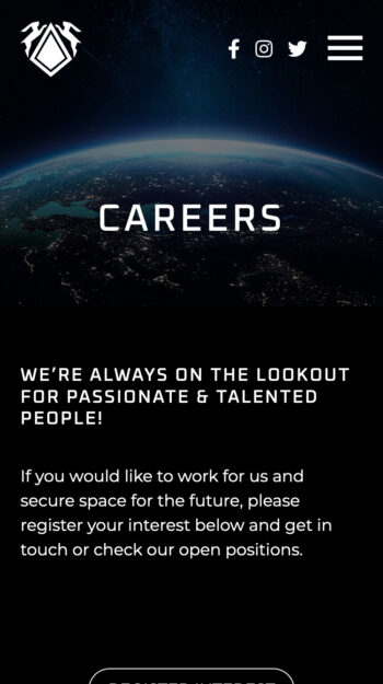 Space Sustainability Website Design for Andraste Group in London, England