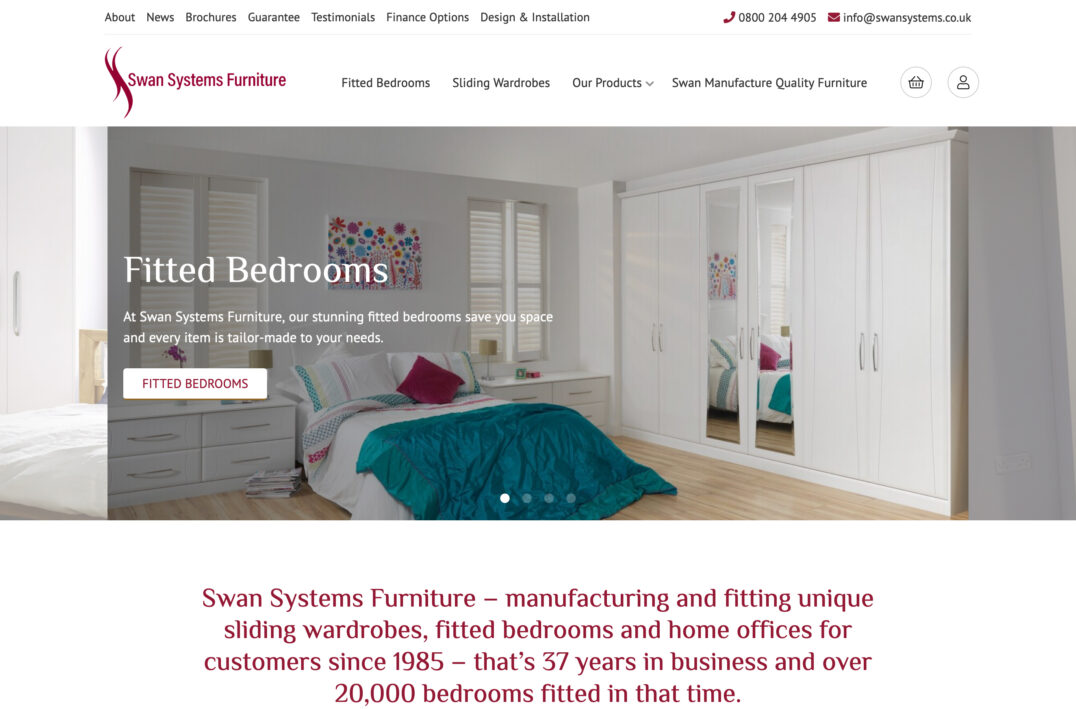 Furniture Manufacturing & Fitting Web Design for Swan Systems Furniture in Titchfield, Hampshire