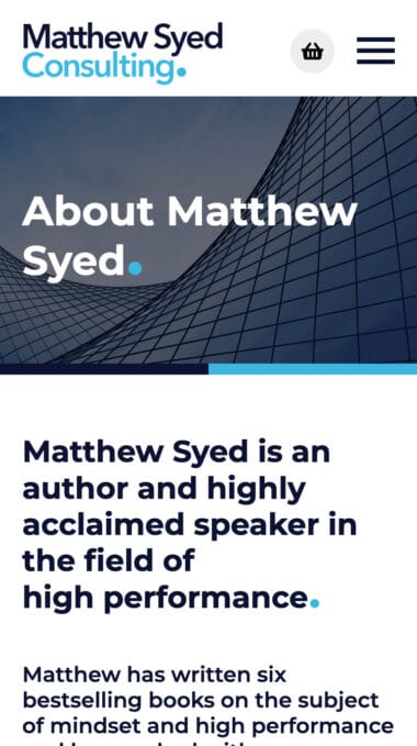 Matthew Syed Consulting Mobile Preview