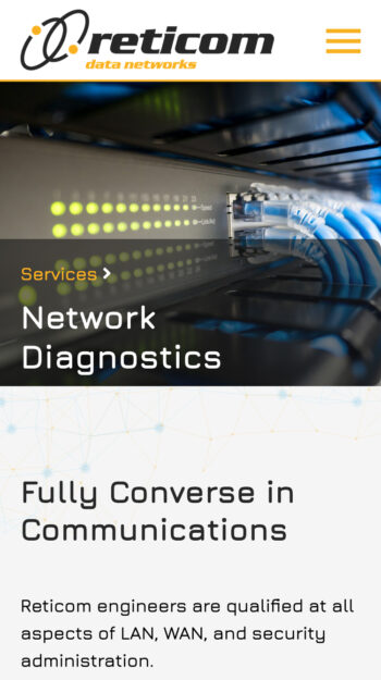 Data Communications Website Design for Reticom in Gosport, Hampshire