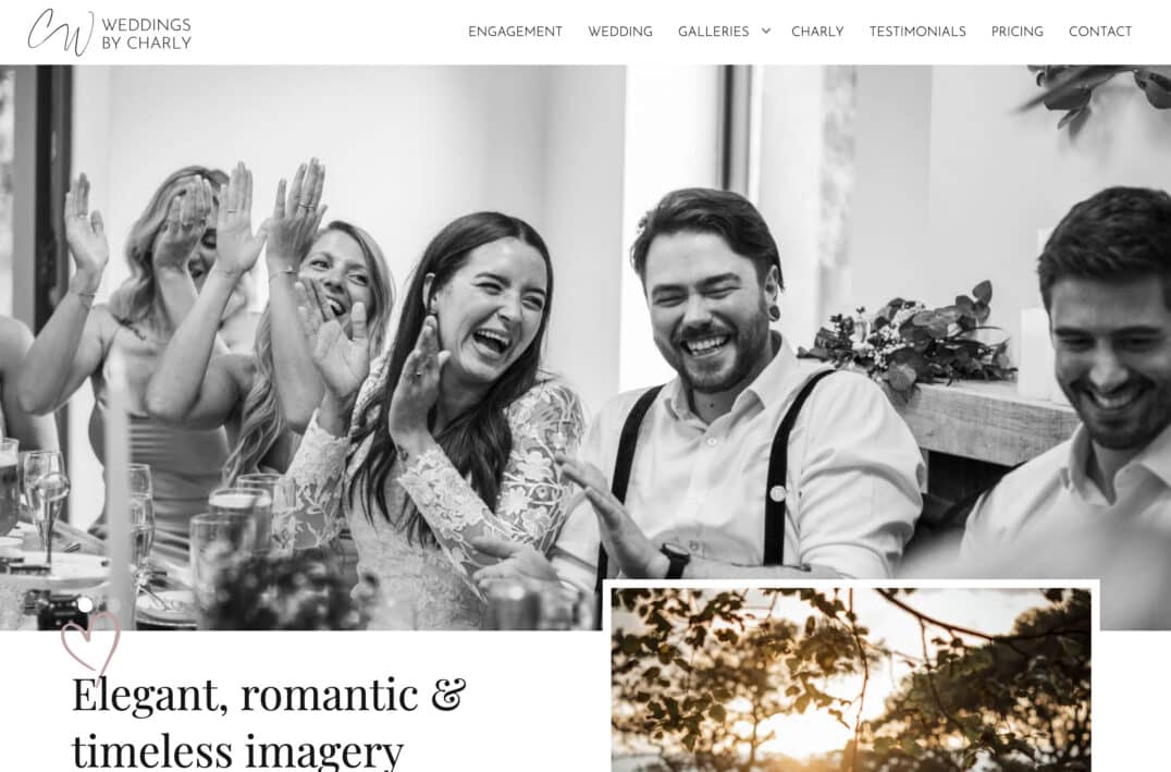Wedding Photographer Web Design for Weddings By Charly in Fareham, Hampshire