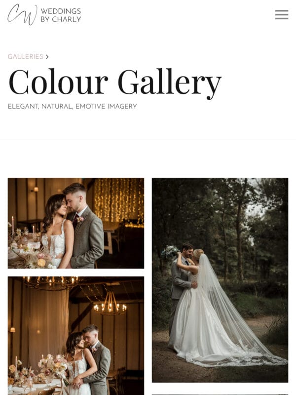 Weddings By Charly Tablet Preview