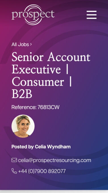 PR & Communications Recruitment Web Design for Prospect Resourcing in London & Hong Kong