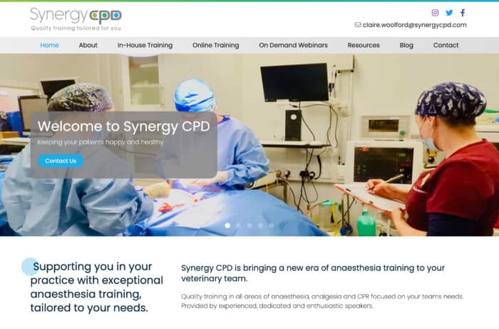 Anaesthesia Training Website Design for Synergy CPD in Lymington, Hampshire