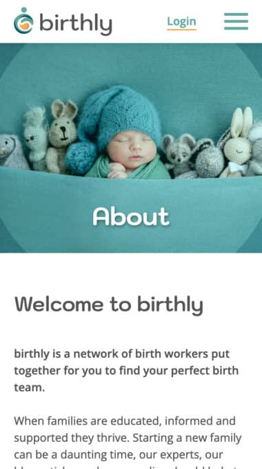 Birth Workers Network Web Design for Birthly in Aldershot, Hampshire