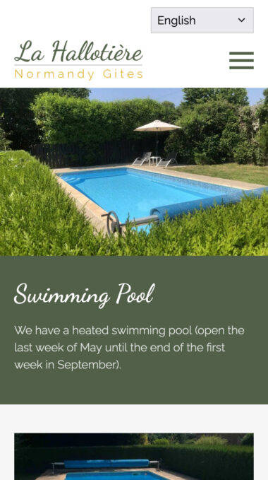 Gite Rental in Normandy Web Design for La Hallotiere in Normandy, France