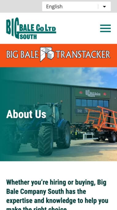 Agricultural Machines Web Design for Big Bale Co. South in Fareham, Hampshire
