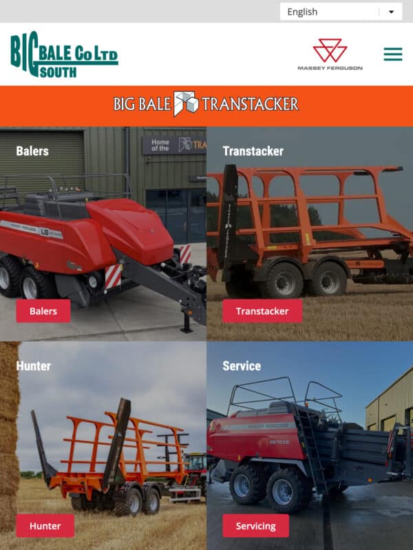 Agricultural Machines Web Design for Big Bale Co. South in Fareham, Hampshire