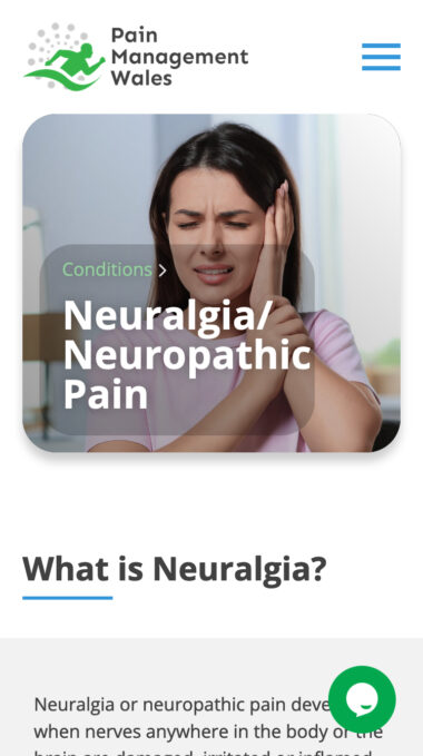 Pain Management Web Design for Pain Management Wales in Cardiff, Wales