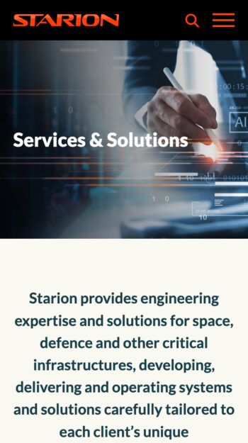 Space Engineering	 Website Design for Starion in London, UK
