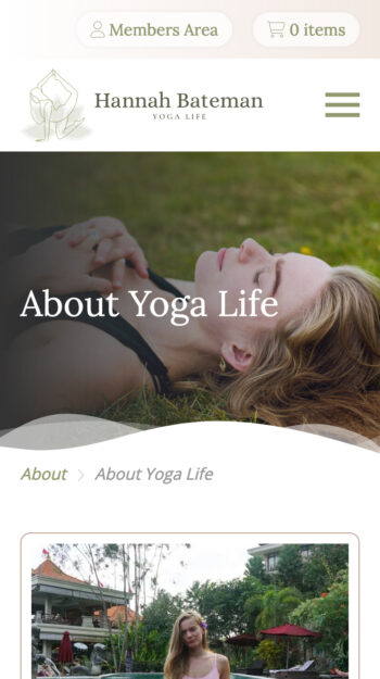 Yoga Instructor Website Design for Hannah Bateman Yoga in Gosport, Hampshire