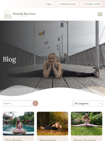 Yoga Instructor Website Design for Hannah Bateman Yoga in Gosport, Hampshire