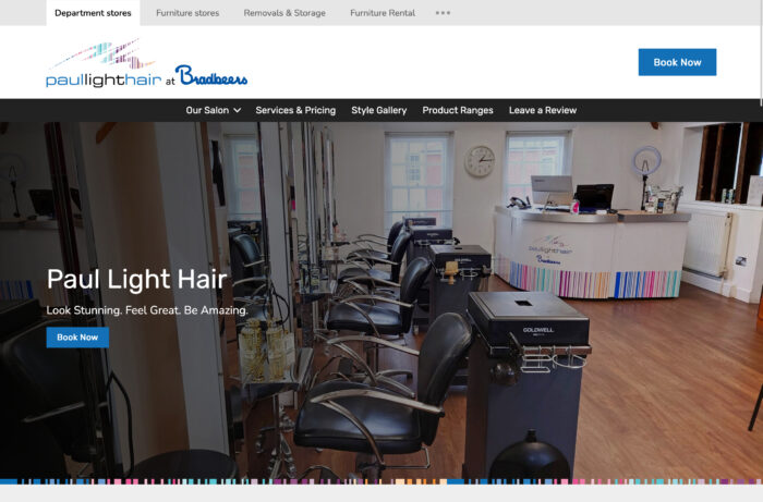 Hair Salon Website Design for Paul Light Hair in Romsey, Hampshire