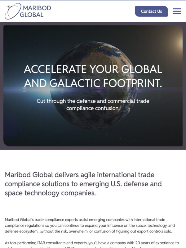 Global Trade Advisor Web Design for Maribod Global in Washington, US