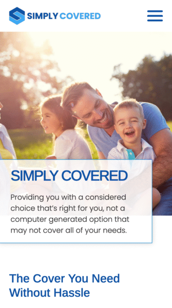 Insurance Brokers Website Design for Simply Covered in Fareham, Hampshire