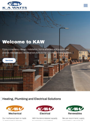 Plumbing & Heating Specialists Website Design for KA Watts in Eastleigh, Hampshire